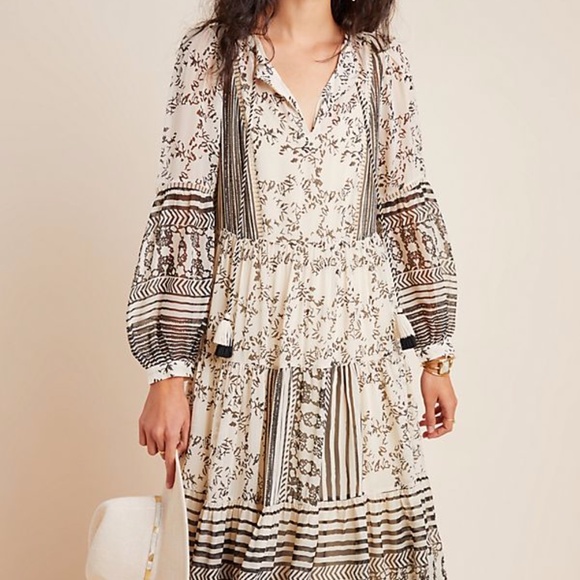 Anthropologie Talulah Tiered Midi Dress - Picture 5 of 8